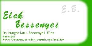 elek bessenyei business card